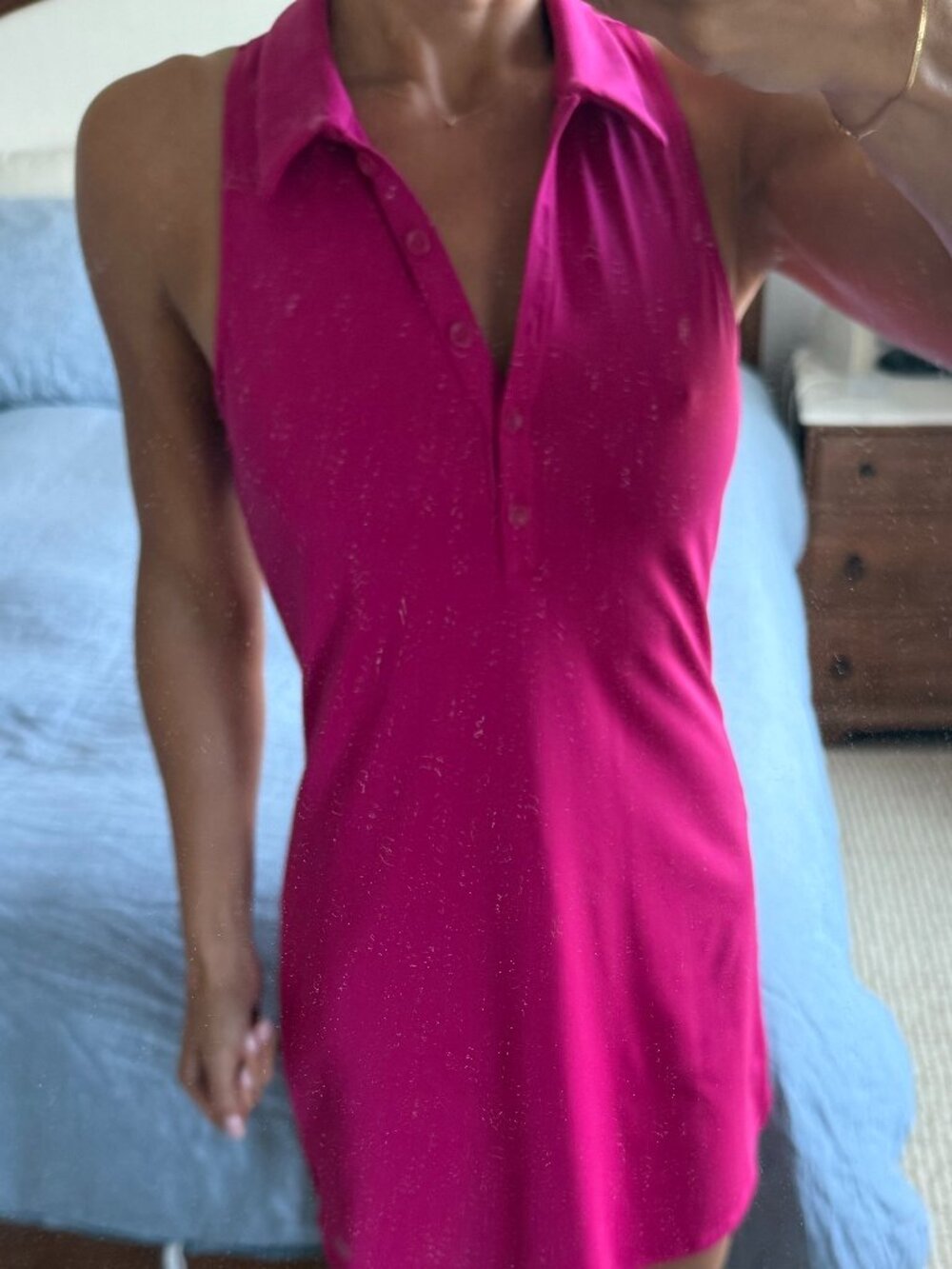 Alo Yoga Charmed Hot Pink Sleeveless Polo Tennis Dress – Size Small